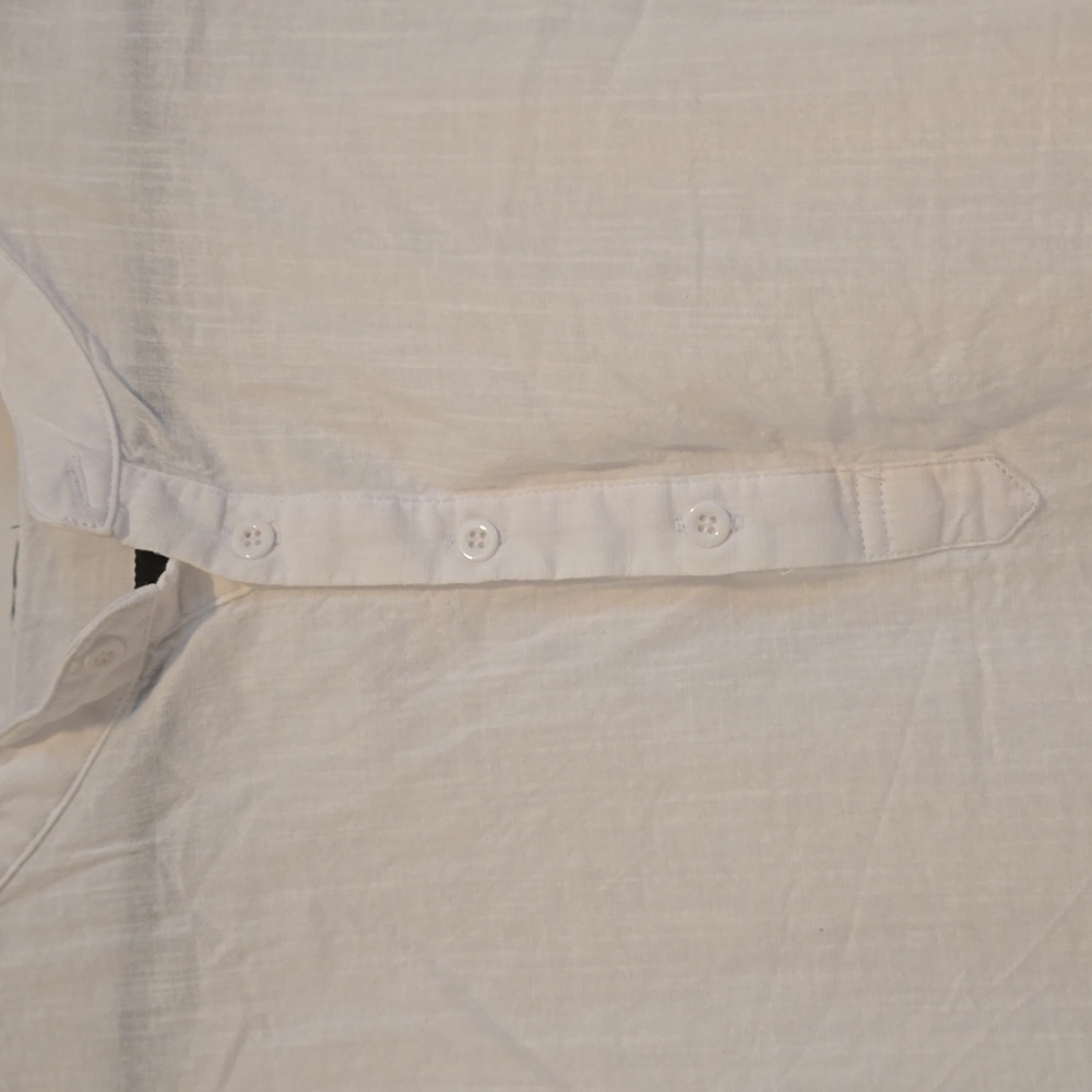 Hemp And Cotton White Button Down Shirt for Men - Picture 2 of 6